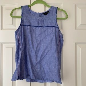 J. Crew Mini Pom Pom Chambray Tank